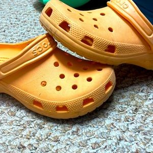 Orange crocs